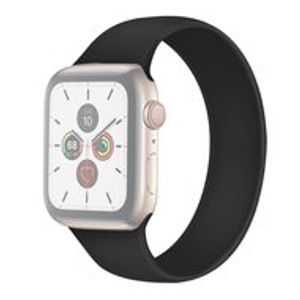 Solo Loop Link serie bandje - Maat: L - Zwart - Geschikt voor Apple Watch 42mm / 44mm / 45mm / 49mm