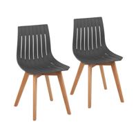 Stoel - set van 2 - tot 150 kg - zitting 50 x 47 cm - grijs