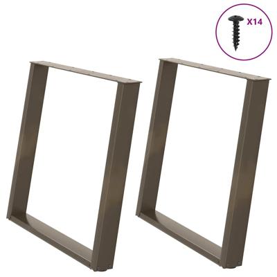 Eettafelpoten 2 st U-vormig 90x(72-73) cm staal naturel