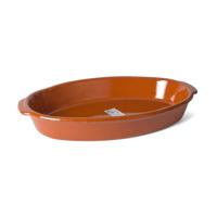 Terracotta ovenschaal/serveerschalen - 35 x 19 x 6 cm - Ovaal - 3.9 liter - Bakvorm/braadslede - thumbnail