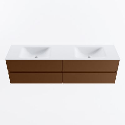 MONDIAZ VICA 180cm badmeubel onderkast Rust 4 lades. Wastafel CLOUD dubbel 2 kraangaten, kleur Talc.