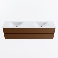 MONDIAZ VICA 180cm badmeubel onderkast Rust 4 lades. Wastafel CLOUD dubbel 2 kraangaten, kleur Talc.