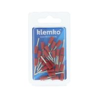 Pensteker 9,5mm rood 1,5mm² geïsoleerd 25 stuks 170160 Klemko verpakking hersluitbaar