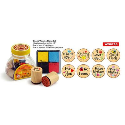 Stempelset 4 Kleuren 9-delig