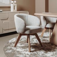 Tower Living Draaibare Eetkamerstoel 'Brescia' Bouclé, kleur Beige Tower Living Draaibare Eetkamerstoel 'Brescia' Bouclé, kleur Beige