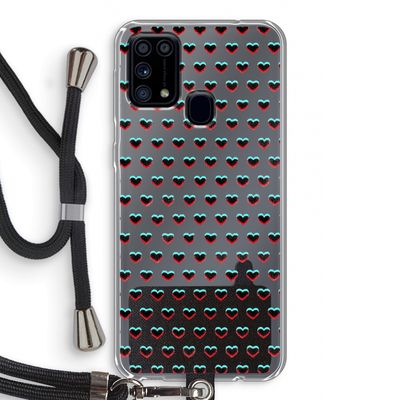 Hartjes: Samsung Galaxy M31 Transparant Hoesje met koord