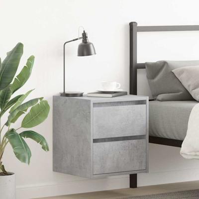 Nachtkastjes 2 st wandgemonteerd 38x34x40 cm betongrijs