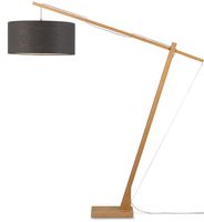 GOOD&MOJO Vloerlamp 'Montblanc' Bamboe en Eco linnen, 207cm, kleur Donkergrijs