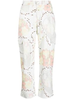 Collina Strada pantalon à imprimé graphique - Blanc