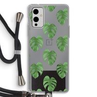 Monstera leaves: OnePlus 9 Transparant Hoesje met koord