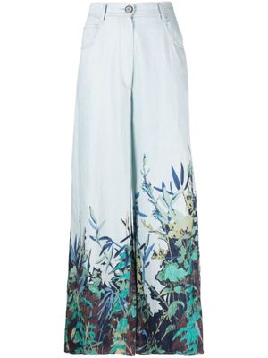 Forte Forte pantalon taille haute à coupe ample - Bleu