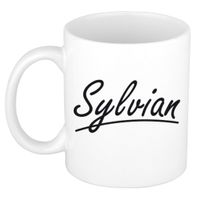 Naam cadeau mok / beker Sylvian met sierlijke letters 300 ml   - - thumbnail