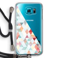 Gekleurde driehoekjes pastel: Samsung Galaxy S6 Transparant Hoesje met koord