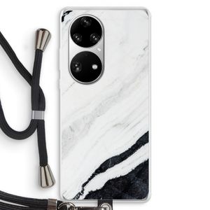 Elegante marmer: Huawei P50 Pro Transparant Hoesje met koord