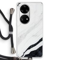 Elegante marmer: Huawei P50 Pro Transparant Hoesje met koord