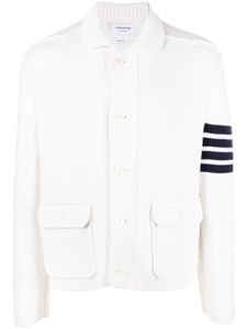 Thom Browne cardigan à détail 4 bandes signature - Blanc