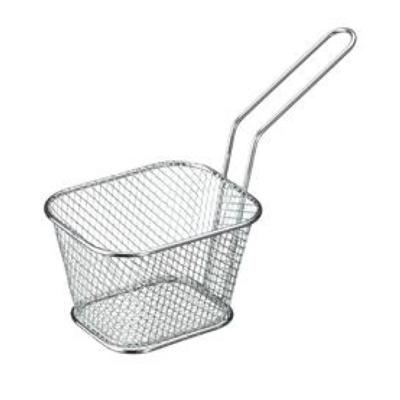Frietmandje - 15x8 cm - metaal - snack serveer mandje - frituur serveerschaal Frietmandje - 15x8 cm - metaal - snack serveer mandje - frituur serveerschaal
