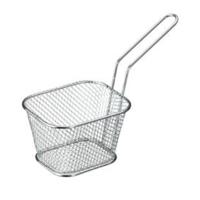 Frietmandje - 15x8 cm - metaal - snack serveer mandje - frituur serveerschaal Frietmandje - 15x8 cm - metaal - snack serveer mandje - frituur serveerschaal