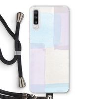 Square pastel: Samsung Galaxy A70 Transparant Hoesje met koord