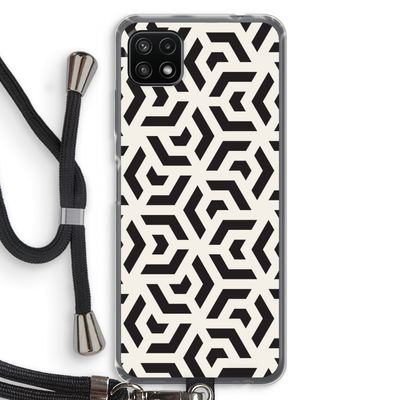 Crazy pattern: Samsung Galaxy A22 5G Transparant Hoesje met koord