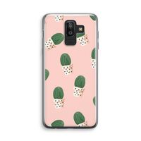 Cactusprint roze: Samsung Galaxy J8 (2018) Transparant Hoesje