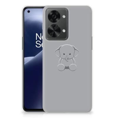 OnePlus Nord 2T Telefoonhoesje met Naam Grijs Baby Olifant OnePlus Nord 2T Telefoonhoesje met Naam Grijs Baby Olifant