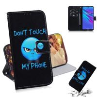 Woede patroon gekleurde tekening horizontale Flip lederen case voor Huawei Y6 (2019) met houder & card slots & portemonnee