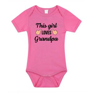 This girl loves grandpa cadeau baby rompertje roze meisjes