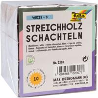 Luciferdoosjes folia klein 53x37x11mm 10 stuks wit