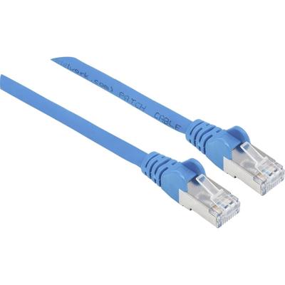 Intellinet 741088 RJ45 Netwerkkabel, patchkabel CAT 6A S/FTP 10.00 m Blauw Folie afscherming, Afscherming gevlochten, Afgeschermd, Halogeenvrij 1 stuk(s)