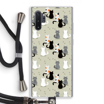 Katten: Samsung Galaxy Note 10 Plus Transparant Hoesje met koord
