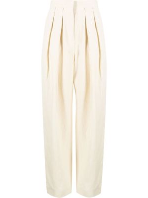 Stella McCartney pantalon plissé à taille haute - Tons neutres