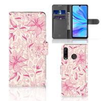Huawei P30 Lite (2020) Hoesje Pink Flowers | Portemonnee hoesje