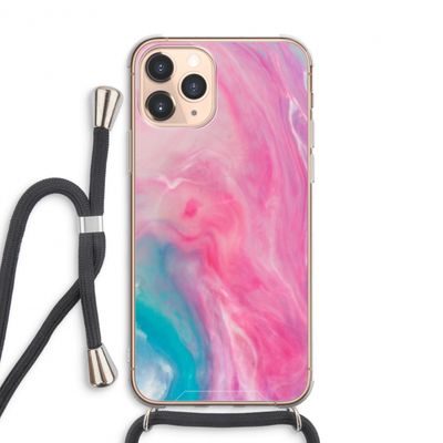 Roze explosie: iPhone 11 Pro Max Transparant Hoesje met koord