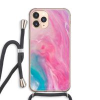 Roze explosie: iPhone 11 Pro Max Transparant Hoesje met koord