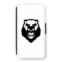 Angry Bear (white): iPhone 11 Flip Hoesje