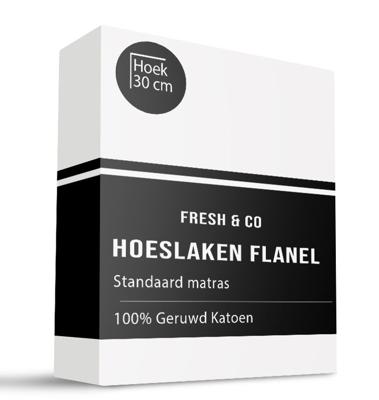 Hoeslaken Katoen Flanel Outlet 140x200 Cm Wit Fresh And Co - Dekbed-Discounter.nl Hoeslaken Katoen Flanel Outlet 140x200 Cm Wit Fresh And Co - Dekbed-Discounter.nl