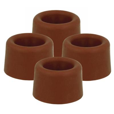 Benson Deurbuffers / deurstoppers rubbers - 4x - bruin - 23 x 23 mm - met schroefbevestiging