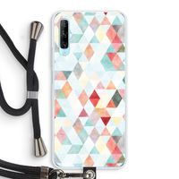Gekleurde driehoekjes pastel: Huawei P Smart Pro Transparant Hoesje met koord