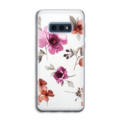 Geschilderde bloemen: Samsung Galaxy S10e Transparant Hoesje