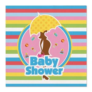 20x Babyshower feest servetten gekleurd 25 x 25 cm papier