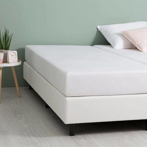 Molton Hoeslaken Stretch - 80x200 cm - Fresh and Co Matrasbeschermer - Wit 80x200 cm - - Inclusief Topper - Dekbed-Discounter.nl