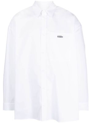 032c chemise en coton à logo brodé - Blanc