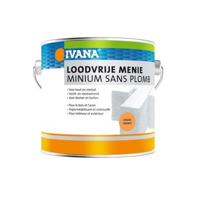 Ivana menie - roestwerende grondverf - loodvrij - oranje - 2,5 l - hout/ijzer/staal