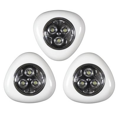 LED Druklampjes set van 3x - wit - touch - zelfklevend