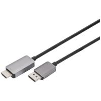 Digitus DB-340305-018-S DisplayPort-kabel DisplayPort Adapterkabel DisplayPort-stekker, HDMI-A-stekker 1.8 m Zwart 8K UHD, Afgeschermd (drievoudig), Flexibel,