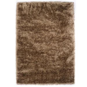 Hoogpolig Glanzend Vloerkleed Beige-120 x 170 cm