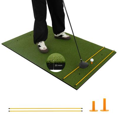 Golf Afslagmat Golfoefenmat Incl. 2 Rubberen Thees en 2 Uitlijnstaven Golfmat met 6 Slagposities voor Binnen en Buiten 152 x 117 cm