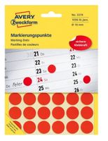 Avery Gekleurde Markeringspunten, rood, Ø 18,0 mm, permanent klevend - thumbnail