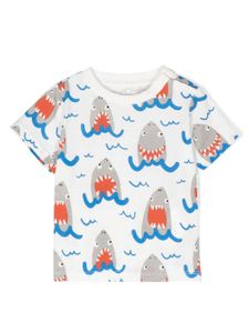 Stella McCartney Kids t-shirt à imprimé requin - Blanc